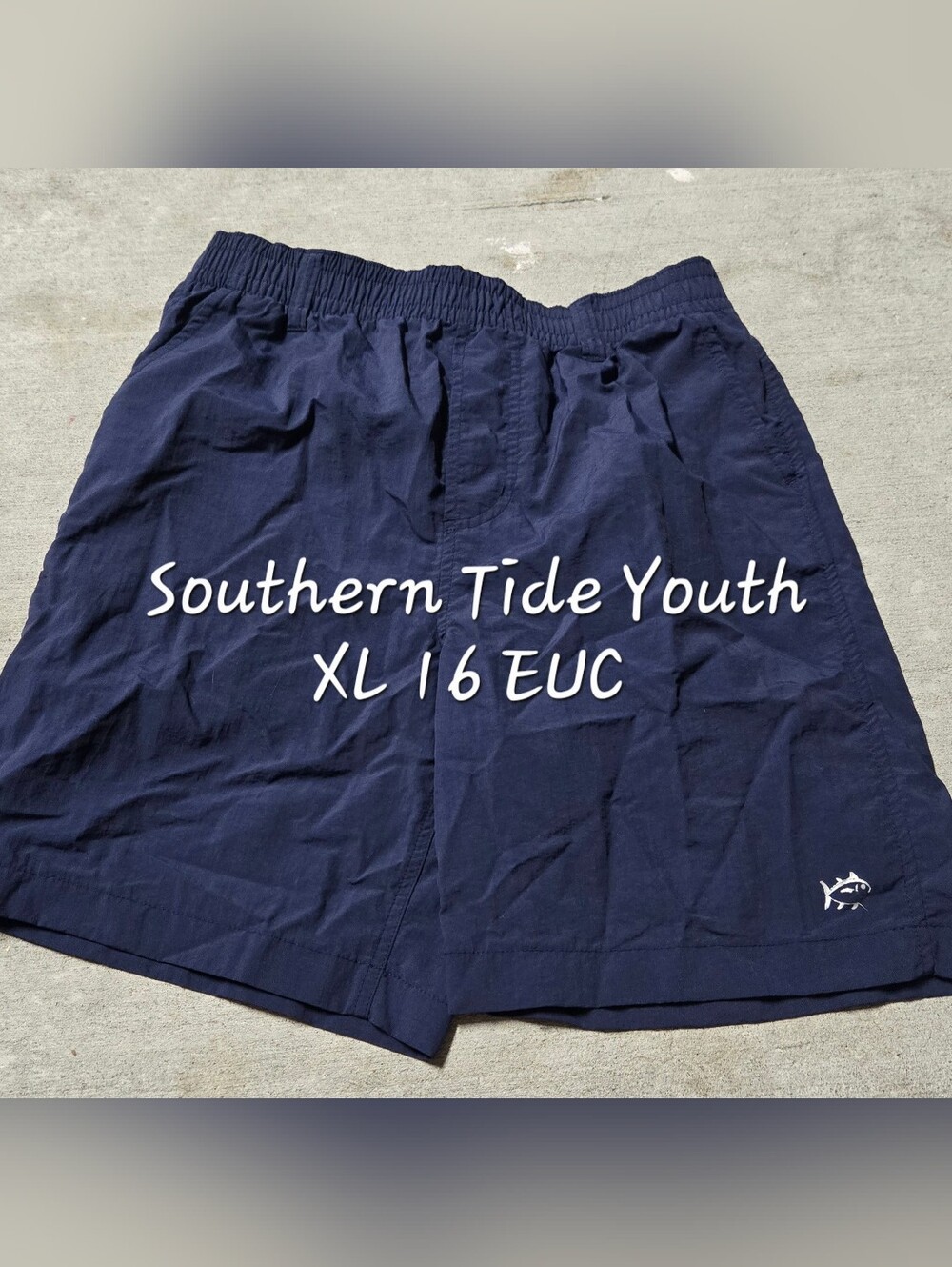 Southern Tide Navy Elastic-Waist Youth Shorts Boys